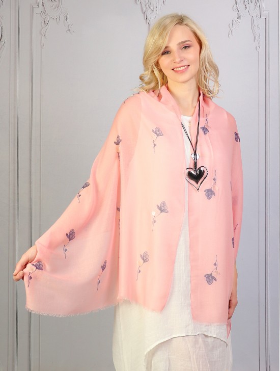 Rose Print Light Weigth Scarf